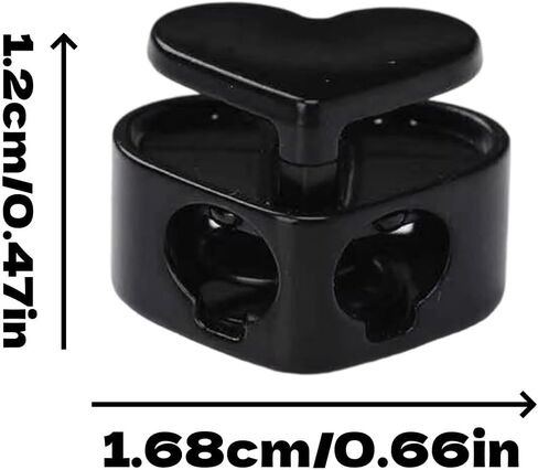 hhfvvda12Pcs Pull Cord Stops Reliable Heart Shaped Metal Cord Locks Rope Stopper Loaded Adjustable Buckle Suitable for Shoe Laces Backpacks Clothing and Outdoor Equipment in Kuwait
