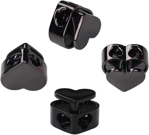 hhfvvda12Pcs Pull Cord Stops Reliable Heart Shaped Metal Cord Locks Rope Stopper Loaded Adjustable Buckle Suitable for Shoe Laces Backpacks Clothing and Outdoor Equipment in Kuwait