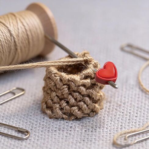 Ordeonrus 40 Pcs Heart Plastic Cord Locks for Drawstrings Colorful Crochet Knitting Needle Stoppers Heart Plastic Cord Locks Double Hole Needle Stitch Holders Knittings Accessories in Kuwait