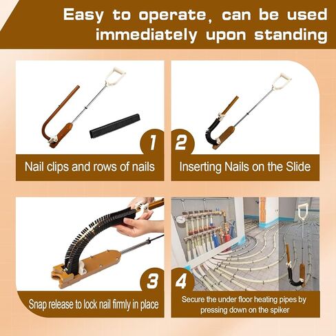 PEX Pipe Stapler with 1650 Pcs Foamboard Staples, PEX Stapler for 1"–2" Foam Board, Pex Foam Stapler Kit Efficiently Complete Binding Tasks Without Bending Over in Kuwait