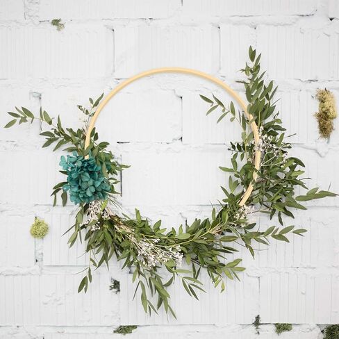 Worown 2 Pack 12 Inch Bamboo Floral Hoops, Wooden Wreath Rings for Making Wedding Wreath Decor and Wall Hanging Crafts in Kuwait