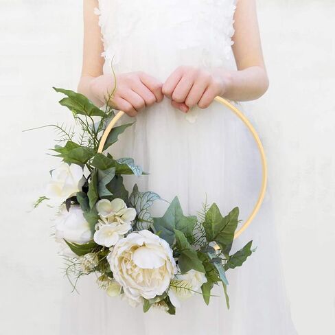 Worown 2 Pack 12 Inch Bamboo Floral Hoops, Wooden Wreath Rings for Making Wedding Wreath Decor and Wall Hanging Crafts in Kuwait