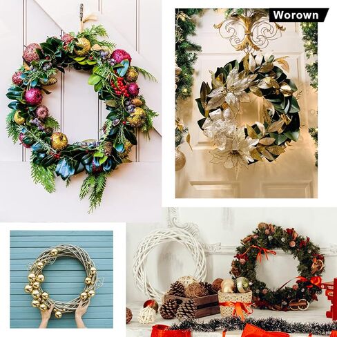 Worown 2 Pack 12 Inch Bamboo Floral Hoops, Wooden Wreath Rings for Making Wedding Wreath Decor and Wall Hanging Crafts in Kuwait