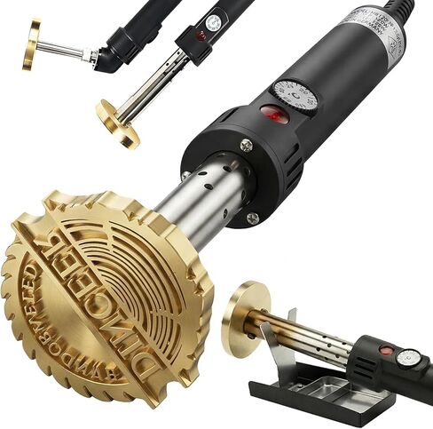 Dinceer Custom Electric Branding Iron for Wood, Leather, Food & DIY - Personalized Logo Stamp with Adjustable Temperature, Fast Heating Brass Tool, Temperature Controlled Metal Stamp Wood Burning Tool in Kuwait