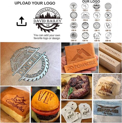 Dinceer Custom Electric Branding Iron for Wood, Leather, Food & DIY - Personalized Logo Stamp with Adjustable Temperature, Fast Heating Brass Tool, Temperature Controlled Metal Stamp Wood Burning Tool in Kuwait
