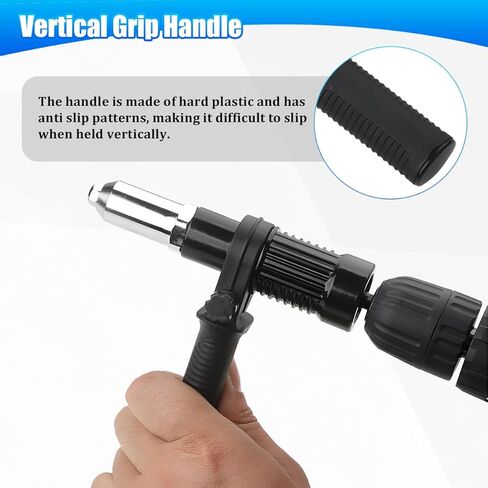 Car Pop Rivet Gun Adapter, Vehicle Cordless Riveter Drill Adapter Kit with 4 Rivet Heads 2.4 3.2 4.0 4.8mm, Auto Electric Rivet Nut Gun Riveting Tool, Universal for SUV Sedan Truck in Kuwait
