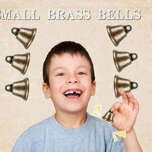 100 Pcs 1.5 inch Bronze Vintage Jingle Bells Mini Vintage Jingle Bells Small Bronze Tone Bells Brass Bell Hangings for Dog Potty Training Dog Collar Wind Chimes Making Crafts Decors in Kuwait