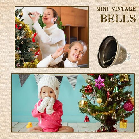 100 Pcs 1.5 inch Bronze Vintage Jingle Bells Mini Vintage Jingle Bells Small Bronze Tone Bells Brass Bell Hangings for Dog Potty Training Dog Collar Wind Chimes Making Crafts Decors in Kuwait