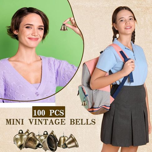 100 Pcs 1.5 inch Bronze Vintage Jingle Bells Mini Vintage Jingle Bells Small Bronze Tone Bells Brass Bell Hangings for Dog Potty Training Dog Collar Wind Chimes Making Crafts Decors in Kuwait