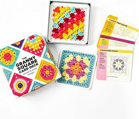 Crochet Kit for Beginners, Learn to Crochet 50 Pattern Granny Square Kit, Square Crochets Kits with 50 Mix & Match Designs, Excluding Crochets and Yarn in Kuwait