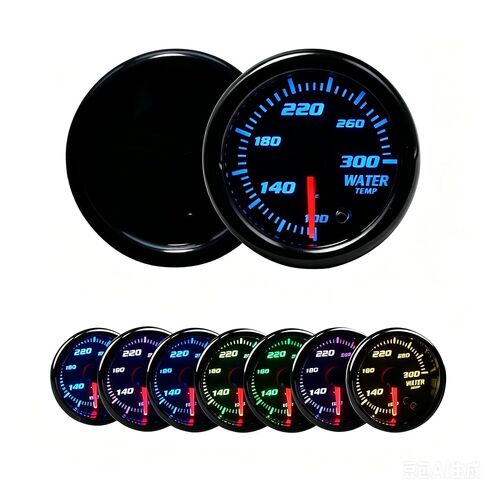 52mm Water Temp Gauge, 7 Color Tinted 2-1/16" Water Coolant Temperature Kit, 100-300 Fahrenheit with 1/8 NPT Electronic Sensor for Car and Truck in Kuwait