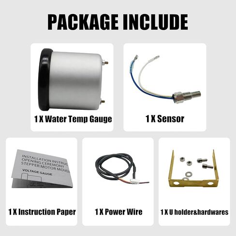 52mm Water Temp Gauge, 7 Color Tinted 2-1/16" Water Coolant Temperature Kit, 100-300 Fahrenheit with 1/8 NPT Electronic Sensor for Car and Truck in Kuwait