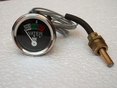 Water Temp Gauge 19" fits IH/Farmall A Super A Super AV B H Super H W4 M Super M Super MD Super MTA W6 WD6 W9 WD9 Super WD6 Super WD9 I and O Series Replaces 67135D Water Temp Gauge 19 inch in Kuwait