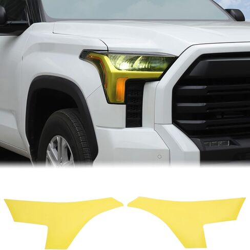 Aunginsy الجزء الأمامي من فيلم تظليل المصباح متوافق مع ملحقات Toyota Tundra 2022-2025 2026، لوحة مصباح رأس السيارة الأمامي مقطوعة مسبقًا من مادة TPU، ملصق زخرفي، أجزاء خارجية لحماية التراكب in Kuwait