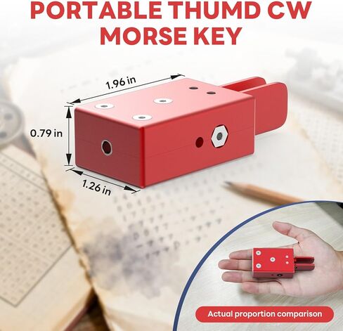 Tumd CW Paddle CW Key Handheld Tapper Key Modern Morse Double Foot (Red) in Saudi Arabia