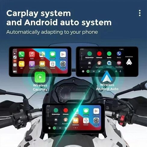 شاشة Carplay لنظام ملاحة GPS للدراجات النارية مقاس 6.3 بوصة مع Carplay لاسلكي/شاشة لمس محمولة تعمل بنظام Android مع ملاحة بلوتوث بدون استخدام اليدين لدراجة نارية Carplay للسكوتر والدراجة in Kuwait