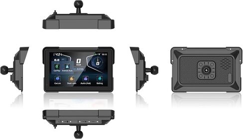 شاشة ذكية للدراجات النارية مقاس 7 بوصات - CarPlay لاسلكي وAndroid Auto مع التحكم الصوتي عبر البلوتوث، مقاومة للماء IP67، شاشة لمس عالية الدقة، تناسب معظم الدراجات in Kuwait