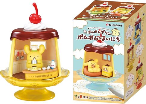 Hamee RE-Ment Hello Kitty and Friends Blind Box Diorama Miniature Figure Set for Birthday Gift, Party Favor, Collectible Figurine, Sanrio Fan (Pompompurin Daily Moments) – 1 Pc. Mystery Set in Kuwait