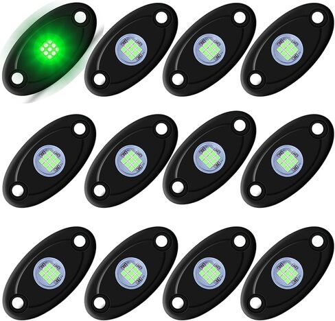 12 Pods LED Rock Lights Neon Underglow Light for Car Truck ATV SUV Under Body Glow Light Trail Fender Lighting (White) in Saudi Arabia