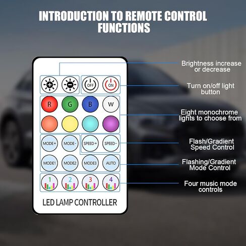 Car Interior LED Lights, 4 in 1 RGB Smart APP & Remote Control Vehicle Under Dash Neon Ambient Lighting with USB Port, Music Sync Auto Footwell Lamp, Universal for Truck SUV Sedan in Kuwait
