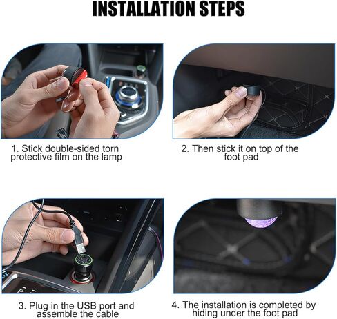 Car Interior LED Lights, 4 in 1 RGB Smart APP & Remote Control Vehicle Under Dash Neon Ambient Lighting with USB Port, Music Sync Auto Footwell Lamp, Universal for Truck SUV Sedan in Kuwait
