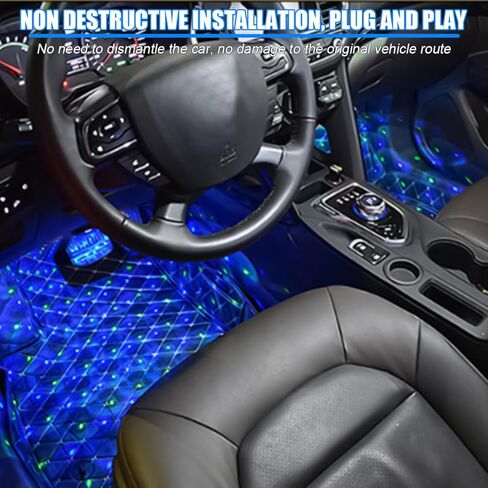 Car Interior LED Lights, 4 in 1 RGB Smart APP & Remote Control Vehicle Under Dash Neon Ambient Lighting with USB Port, Music Sync Auto Footwell Lamp, Universal for Truck SUV Sedan in Kuwait