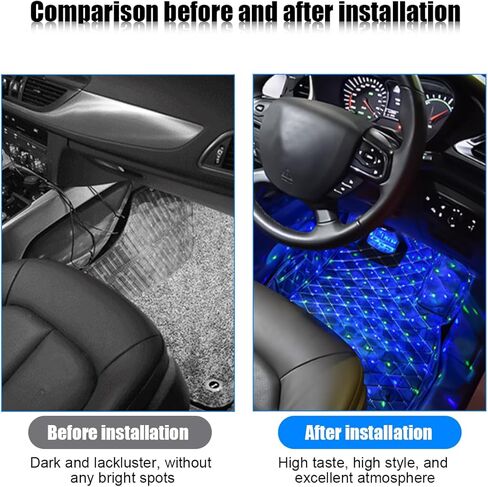 Car Interior LED Lights, 4 in 1 RGB Smart APP & Remote Control Vehicle Under Dash Neon Ambient Lighting with USB Port, Music Sync Auto Footwell Lamp, Universal for Truck SUV Sedan in Kuwait