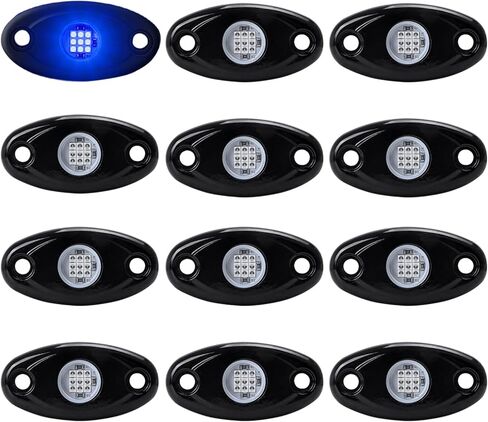 12 Pods LED Rock Lights Neon Underglow Light for Car Truck ATV SUV Under Body Glow Light Trail Fender Lighting (White) in Saudi Arabia