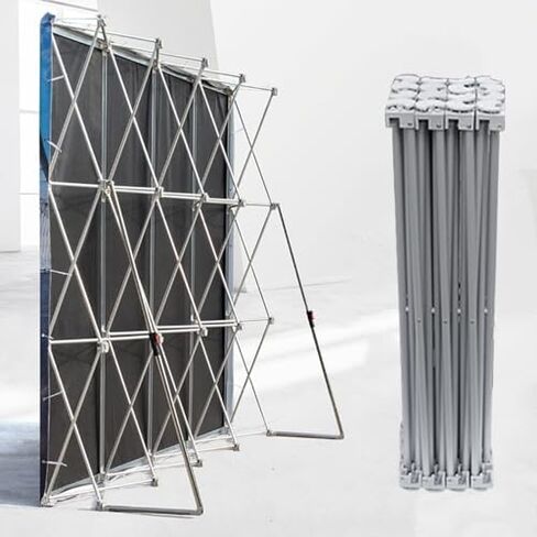 This Collapsible Pop-Up Display Banner Backdrop for Trade Shows, Events & Conferences - Portable Poster Frame Booth (7.5ft H x 12.5ft L) with Zippers in Kuwait