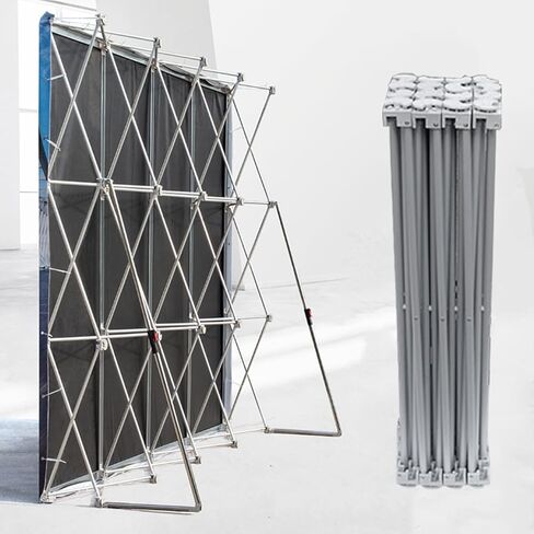 This Collapsible Pop-Up Display Banner Backdrop for Trade Shows, Events & Conferences - Portable Poster Frame Booth (7.5ft H x 12.5ft L) with Zippers in Kuwait