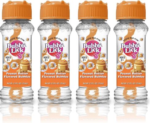 BubbleLick Peanut Butter Flavored Bubbles 4 Pack for Dogs USA Made for Groomers Daycare in Kuwait