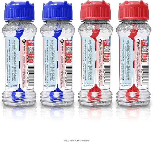Bubble Lick ICEE Flavored Bubbles 4 Pack Red Cherry Blue Raspberry for Kids Families USA Made in Kuwait