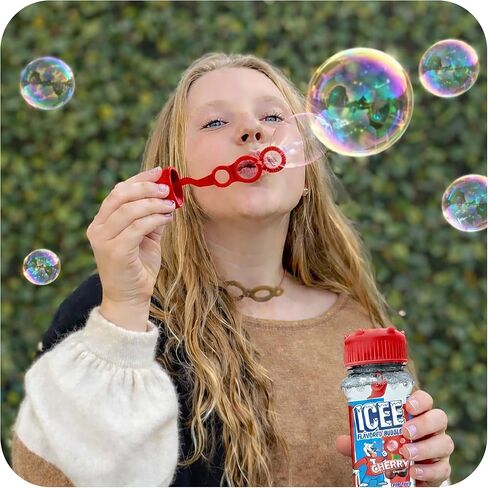 Bubble Lick ICEE Flavored Bubbles 4 Pack Red Cherry Blue Raspberry for Kids Families USA Made in Kuwait