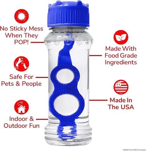 Bubble Lick ICEE Flavored Bubbles 4 Pack Red Cherry Blue Raspberry for Kids Families USA Made in Kuwait