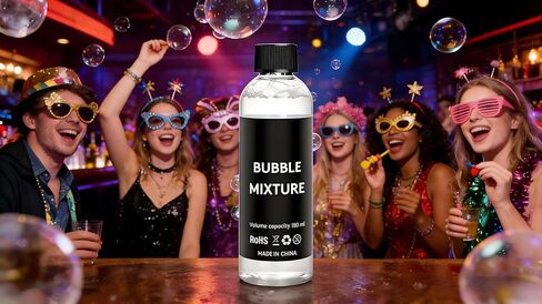 Edible Bubble Solution Refill – 180ml, 1000+ Long-Lasting Bubbles, Non-Toxic, Vegan, Flavorless, for Cocktail Smoke Gun, Bubble Machine, Party, Bar, Child Safe in Kuwait