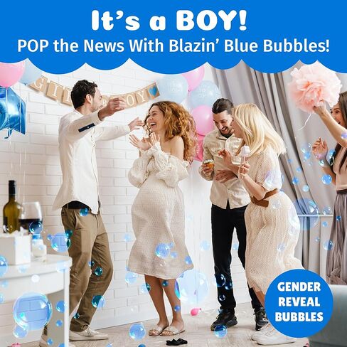 PoppinColorz Blazin' Blue Stain-Free Color Bubbles Refill, 14 oz Bubble Solution for Bubble Blasters, Mowers & Machines, Kids Parties, Baby Showers & Gender Reveals, for Outdoor Use and for Ages 3+ in Saudi Arabia