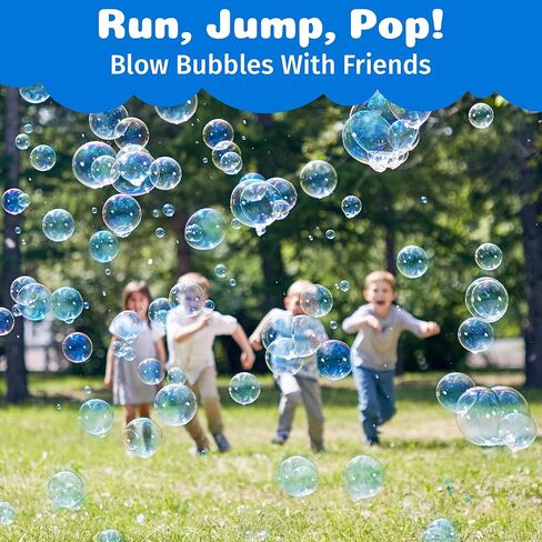 PoppinColorz Blazin' Blue Stain-Free Color Bubbles Refill, 14 oz Bubble Solution for Bubble Blasters, Mowers & Machines, Kids Parties, Baby Showers & Gender Reveals, for Outdoor Use and for Ages 3+ in Saudi Arabia