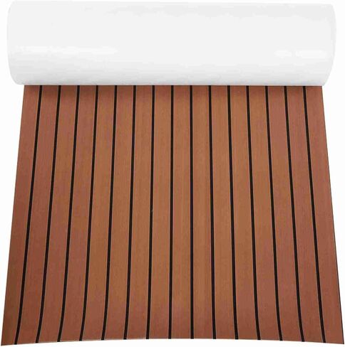 Sorandy Marine Mats for Boats, EVA Teak Faux Teak Boat Flooring, Heat Insulation Cushioning Mats with Non Absorbent Design, Ideal for Yacht & RV (Light Gray) in Kuwait
