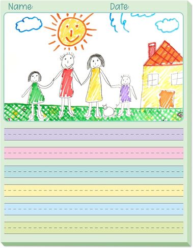 gisgfim 1 Pack Write Beginner Paper 100 Sheets Kindergarten Writing Paper for Kids Story Bulk Primary Notebook Back to School with Picture Space and Lines 8.5" x 11" for Handwriting Practice Creating in Kuwait