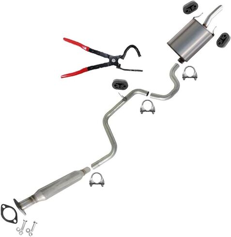 Northeastern Exhaust | Resonator, Intermediate Pipe & Muffler System Kit w/Rubber Hanger Tool Compatible for Chevrolet Monte Carlo 2006-2007 3.5L | Includes Gasket, Clamps, Hangers and Bolts & Nuts in Kuwait