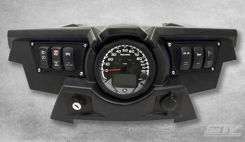 STVMotorsports Custom Aluminum Black Dash Panel for 2015-2018 Polaris RZR XP 900 with 4 Laser Rocker Switches Included in Kuwait