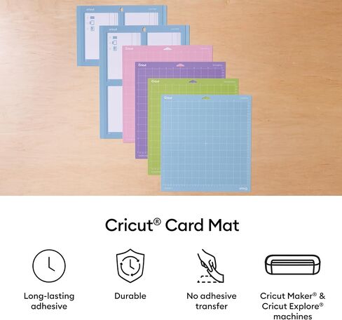 Cricut 2 Card Mat (3 ct), 13 in x 8.6 in (33 cm x 21.9 cm) - Mat for Custom Birthday Cards, Thank You Cards, & More - Reusable - Works with Cricut Explore 5 Machine in Kuwait