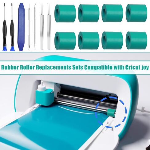 19-Pack Rubber Roller Replacement for Cricut Joy,Accessories Kit with Replace Blades & & Weeding Tools |｜Fits Cricut Joy Machine｜Anti-Slip Design｜Complete Repair Set in Kuwait