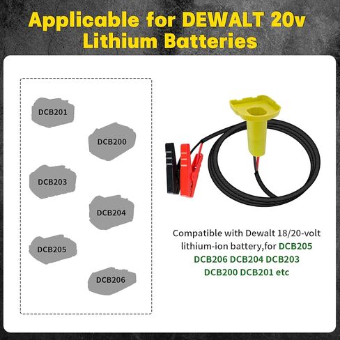 كابلات توصيل مع محول لبطارية Ryobi 18 فولت، 3.3FT 8AWG بطارية محمولة، كابلات معززة للسيارات، طاقة لبدء تشغيل السيارة باستخدام الأداة in Kuwait