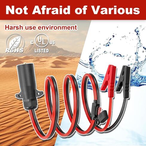 قابس مقطورة 7 اتجاهات إلى كابل مشابك التمساح، وصول طاقة 10AWG 7 دبوس إلى موصل الحلقة الدائرية مع مصهر 40 أمبير، مفتاح ربط، حقيبة تخزين محمولة، شفرة 7 اتجاهات إلى مصدر طاقة 12 فولت لمقطورة شاحنة RV (6.5 قدم) in Kuwait