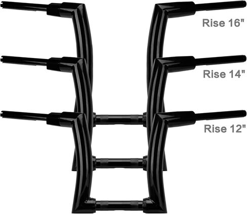 LKV 14 "Rise Ape Hangers 1-1/4" Fat Bar 1.25 "Clamp Ape Hangers المقود متوافق مع Harley Dyna Softail Sportster 48 XL 883 1200، 1994-2022 Road King، 1998-2013 Road Glide in Kuwait