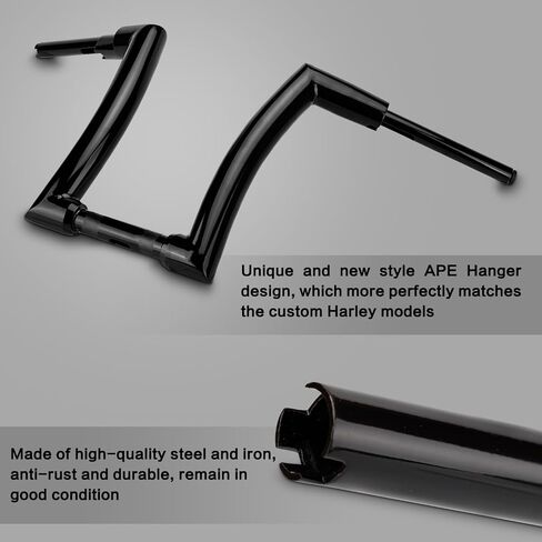 LKV 14 "Rise Ape Hangers 1-1/4" Fat Bar 1.25 "Clamp Ape Hangers المقود متوافق مع Harley Dyna Softail Sportster 48 XL 883 1200، 1994-2022 Road King، 1998-2013 Road Glide in Kuwait