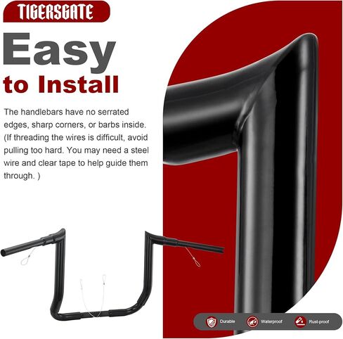 1-1/2 inch Fat Meathook Monkey Bagger 16 inch Rise Ape Handlebar for Harley 1996-2023 Touring Models With Batwing Fairing, Black in Kuwait