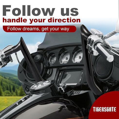1-1/2 inch Fat Meathook Monkey Bagger 16 inch Rise Ape Handlebar for Harley 1996-2023 Touring Models With Batwing Fairing, Black in Kuwait