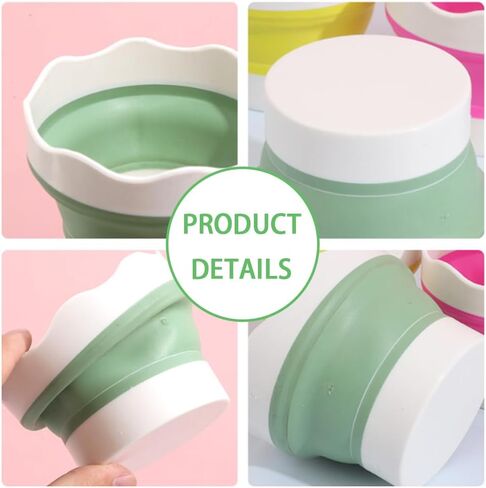 4 PCS Collapsible Paint Brush Washer Multifunctional Collapsible Bucket Foldable Water Cup Portable Silicone Washing Bucket Brush Holder Mini Foldable Washing Buckets for Watercolor Oil Painting in Kuwait